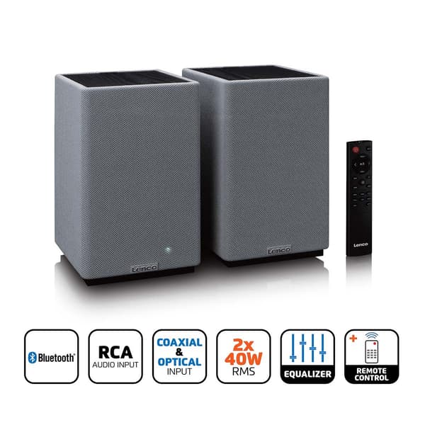 Bluetooth stereo reolhøjttalere, 80W RMS, DSP, RCA/USB
