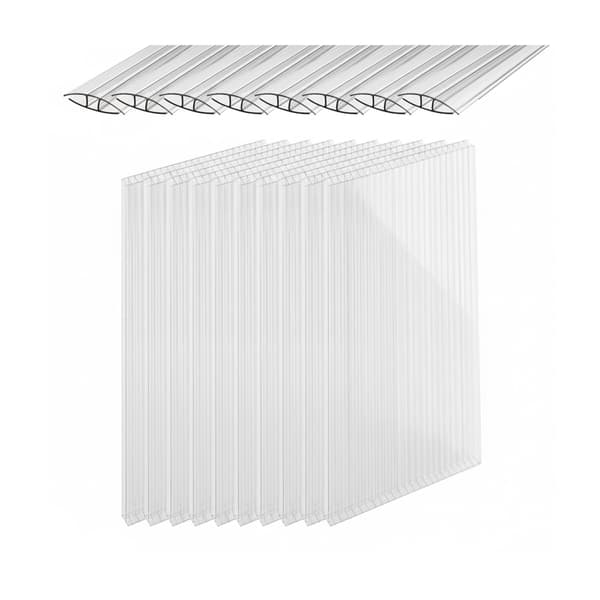 Polycarbonat drivhuspaneler, 10-pak, 121x60,5 cm