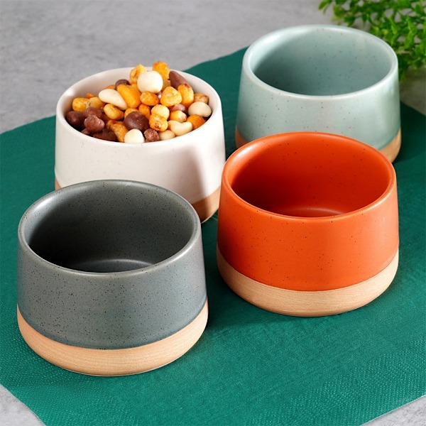 Keramiske snackskåle 9,5 cm, 220 ml 4 stk.