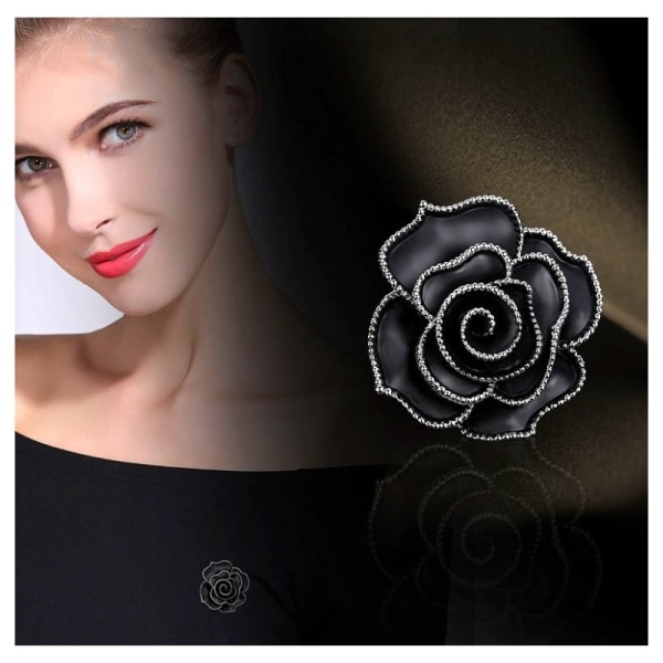 Dekorativ brosch Black Rose Bz120