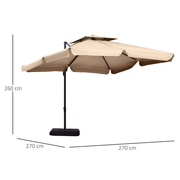 Parasoll Uv50+ Fribärande Paraply Roma Paraply Med Stativ Och 4