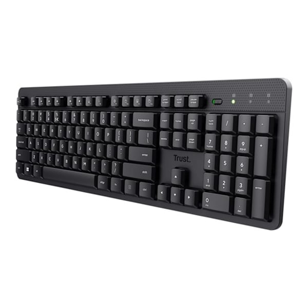 Trust Ody II - Tangentbord - tyst - 100% - full size - trådlös - QWERTY - Nordisk - svart
