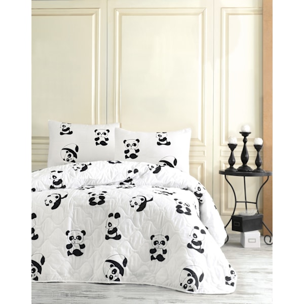 Enkel Quiltad överkastset Panda