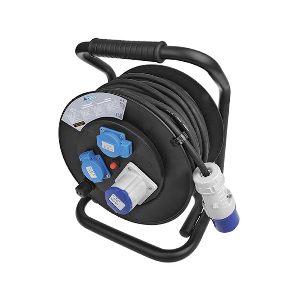 Kabelrulle CEE 25M 3x2,5mm² (2x Schuko + 1x CEE)