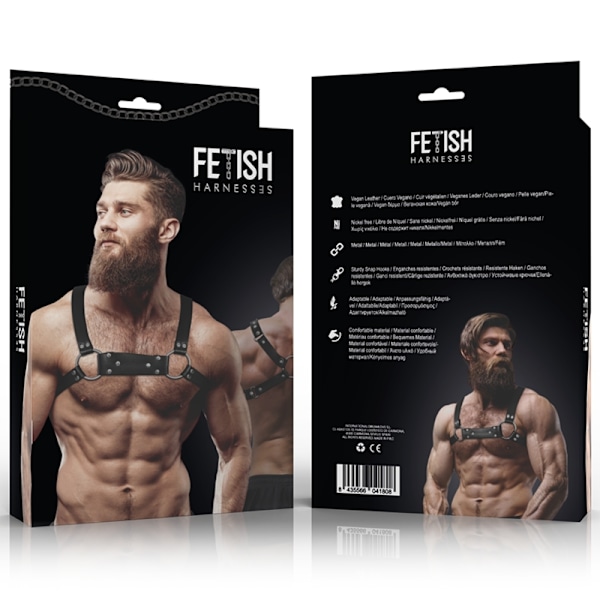 Fetish Submissive Attitude - Miesten Eco-Leather Bulldog -rintavaljaat, koko M/L