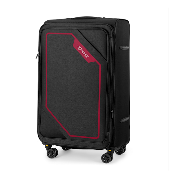 Medium blød kuffert M 23' SOLIER SOFTFLEX 2240 sort-rød
