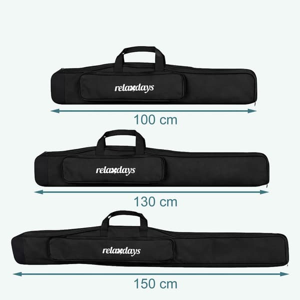 Fiskestangstaske, 5 rum, sort, 150 cm