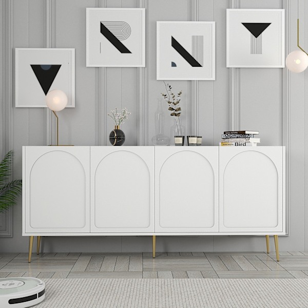 Konsol Lyon 80 - Vit, Guld