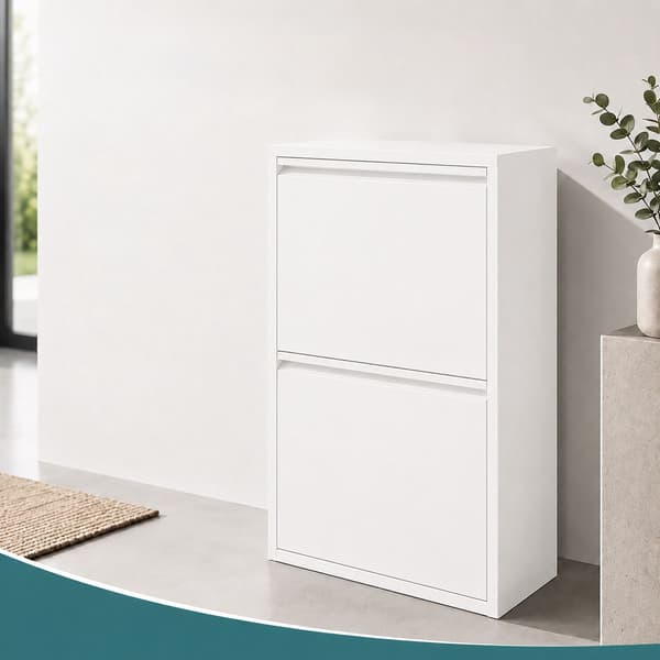 Papperskorg med 4 fack, 4x18L, vit, tippbart system