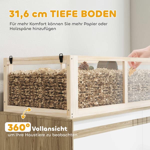 Hamsterbur i træ, 3 niveauer, 95x53x76 cm