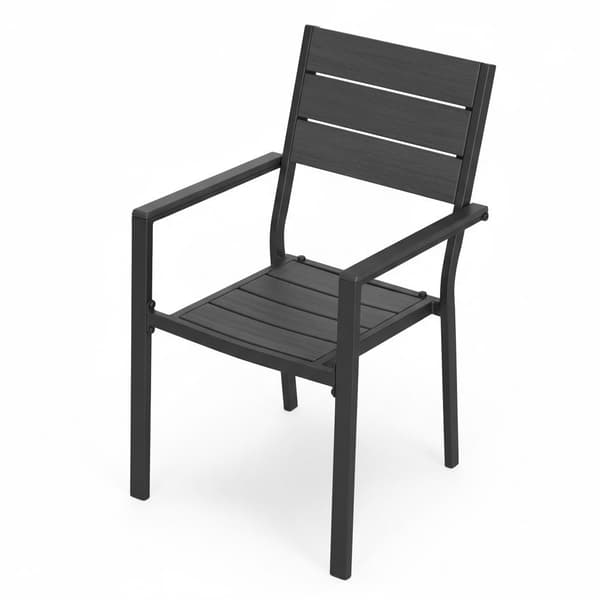 Havestole sæt med 2, stålstel, HDPE, grå