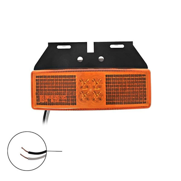 Sivuvalaisin 12/24V keltainen 110x40mm LED pidikkeellä