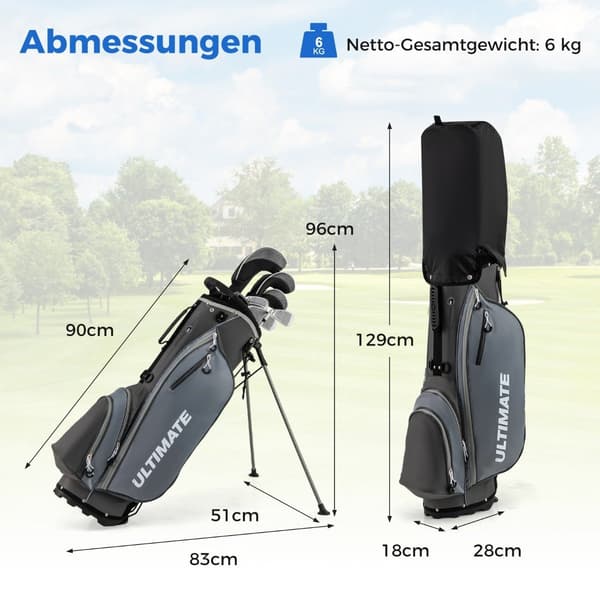 Komplett golfklubbset för män, 10-delat, högerhänt
