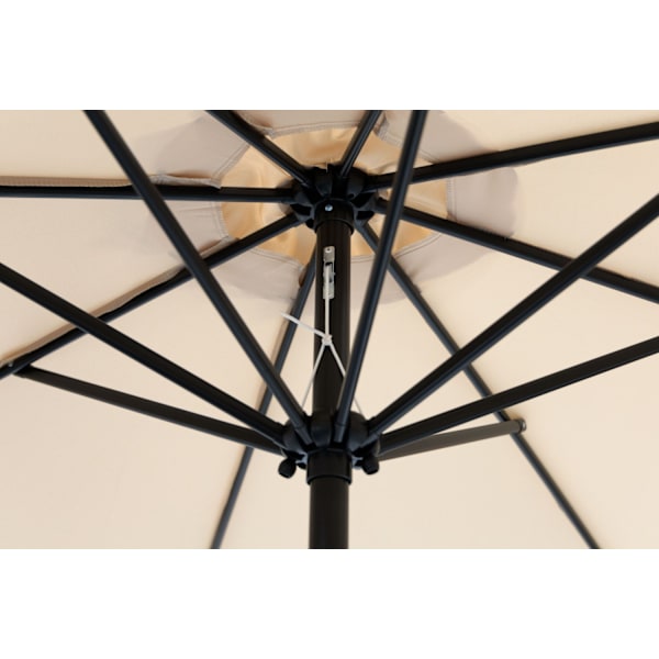 Haveparaply stor 3m diagonal knækket med en krumtap beige