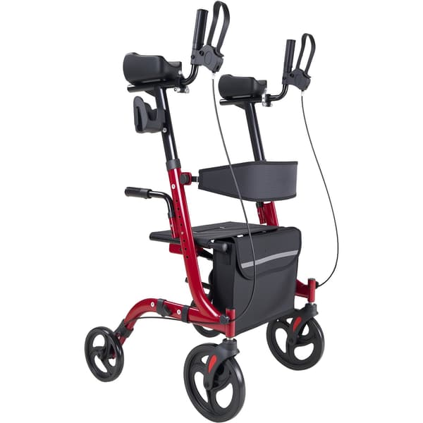 Rollator med sæde, foldbar aluminium, 136 kg