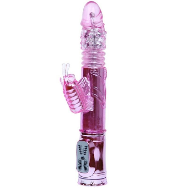Baile - Genopladelig Vibrator med Rotations- og Dunkende Butterf-stimulator