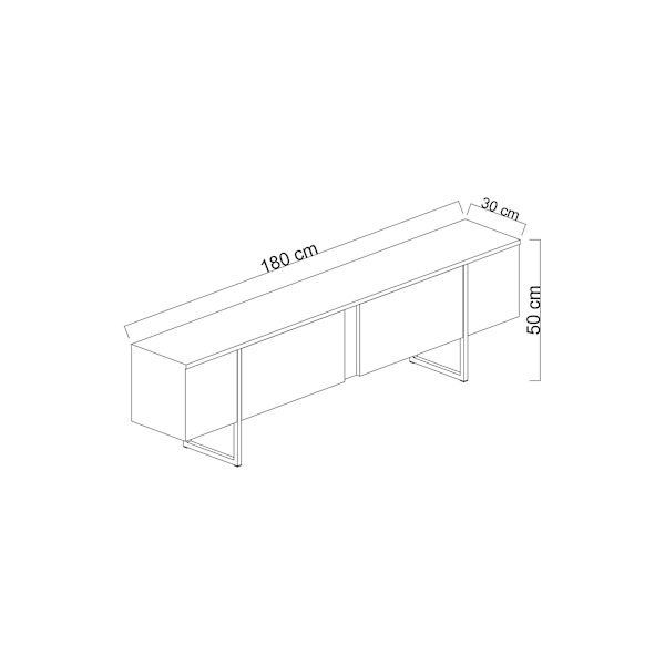 TV Stativ Luxe - Travertin, Silver