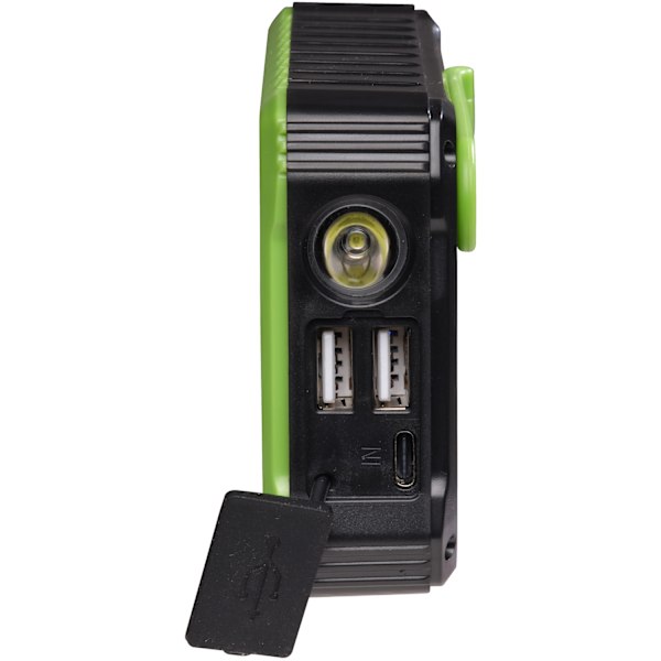 PowerBank 10.000 mAh Solcell Vev Svart/Grön