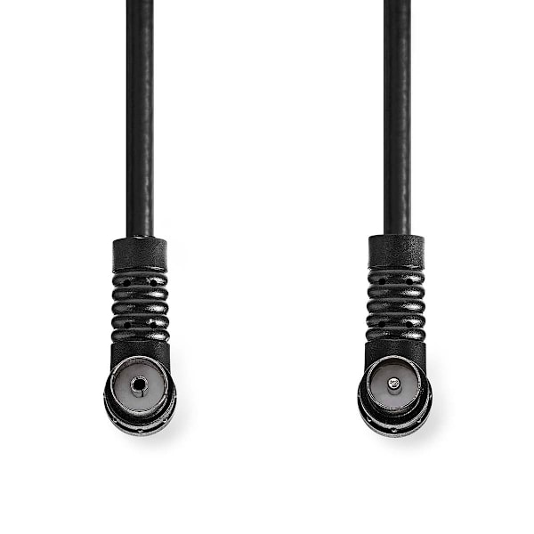 Coax Cable | IEC (Coax) Han | IEC (Coax) Hun | Nikkelplateret | 120 dB | 75 Ohm | Quad Skærmet | 1.50 m | Runde | PVC | Sort | Label