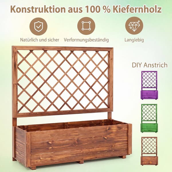 Højbed i træ med espalier, 91 x 33 x 101 cm