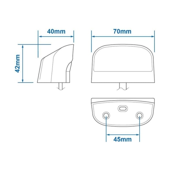 Nummerpladelampe 12/24V 70x42mm LED 2P. for 343871/72