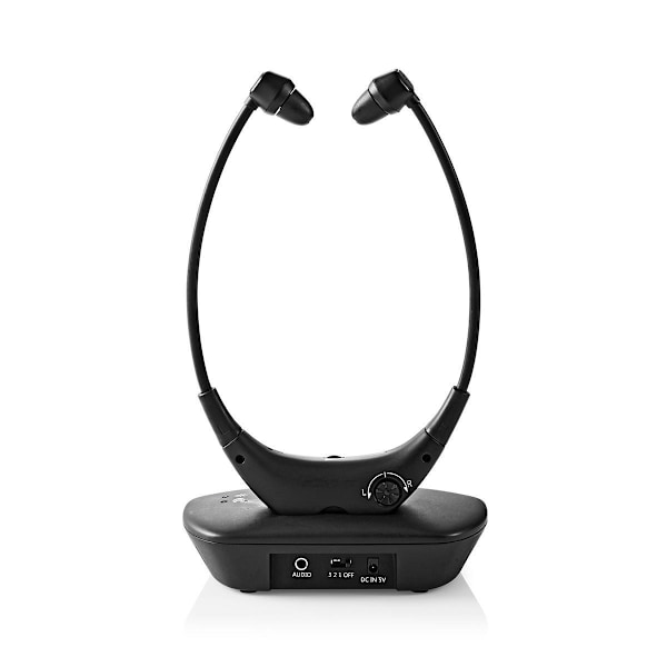 Trådløst TV hovedtelefoner | RF | In-Ear | Maksimal batteritid: 4.5 timer | 35 m | Digital lyd | Opladningsstation | Balancekontrol | Sort