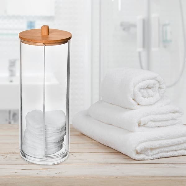 Bambulockad bomullsrondellbehållare med elegant design