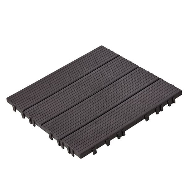 Sammenlåsende terrassefliser, 10-pak 12x12, vandtæt PP
