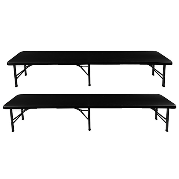 Sammenklappeligt havebord 180cm + 2 bænke - sort