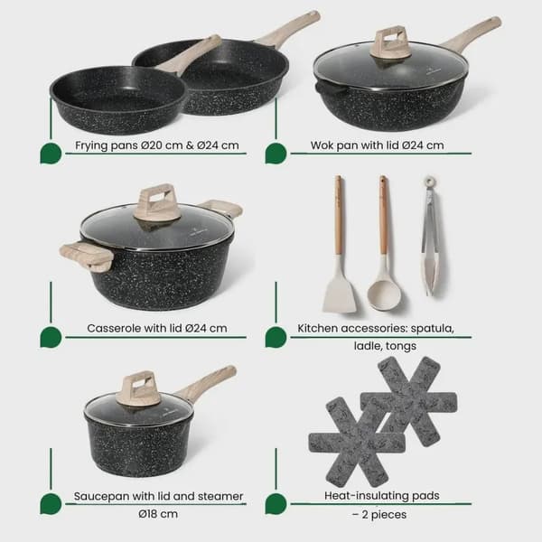 Granite Non-Stick 13-delars kokkärlsset – induktionsklar