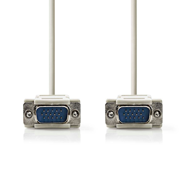VGA-kabel | VGA Hane | VGA Hane | Nickelplaterad | Maximal upplösning: 1024x768 | 2.00 m | Rund | ABS | Elfenben | Label
