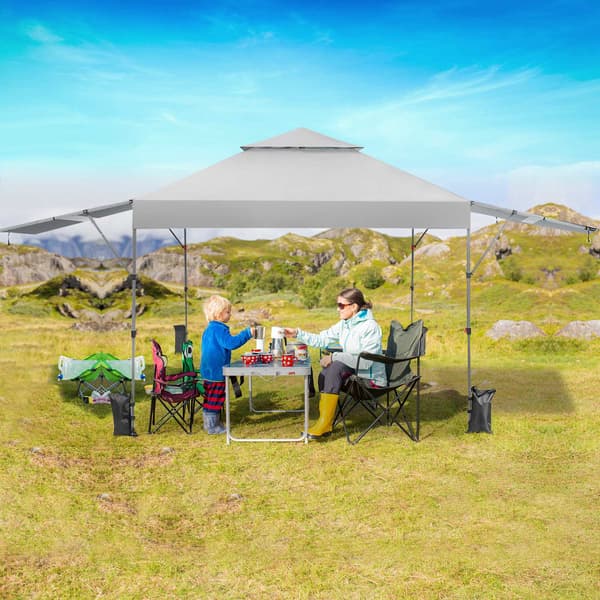 Pop-up-tält med dubbla markiser, 300x537 cm, UPF 50+