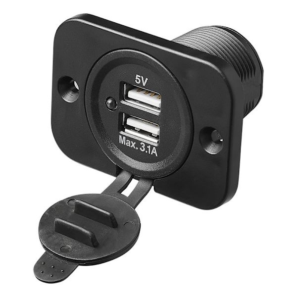 USB-portti kaksinkertainen uppoasennus tyyppi A 3100mA 12V/24V läpipainopakkauksessa