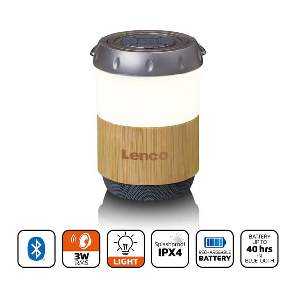 Bluetooth-lyhtykaiutin, bambu, 40 tunnin akku, IPX4