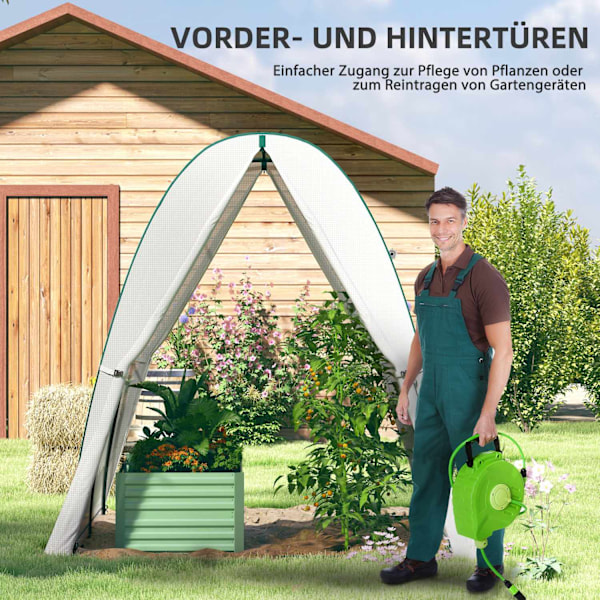 Växthus med rulldörr, 2 fönster, vintertätt stålfolieväxthus, växthus för balkong, trädgård, tomathus 180 x 180 x 200 cm, tomatväxthus för tomater, gr