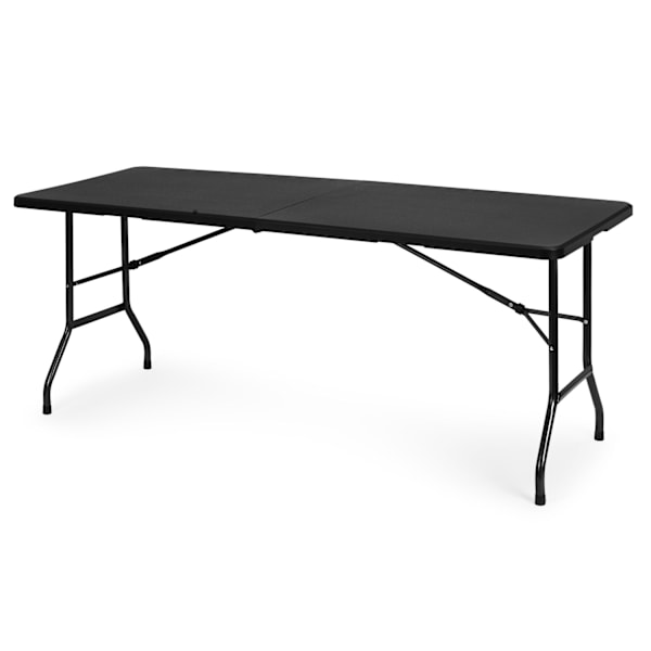Ruokapöytä 180 cm, taitettava matkalaukkuun, musta, ModernHome