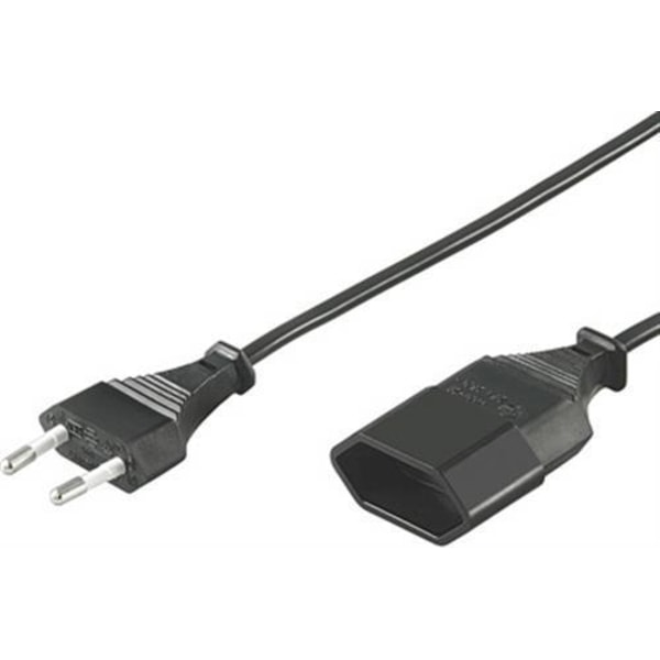 DELTACO - forlængerledning Schuko - IEC C7, 3 m, sort