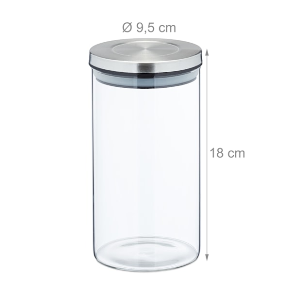 Opbevaringsglas i sæt af 4 1000 ml