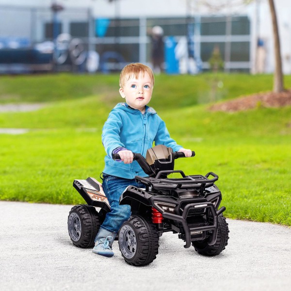 Mini Electric Quad Barn Elektrisk Atv Led Framljus Barnfordon För 18-36 Månader Barn Metall Pp Plast Svart 70 X 42 X 45 Cm