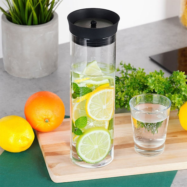 Elegant Glaskanna med Lock – 1L, Smart Hällsystem