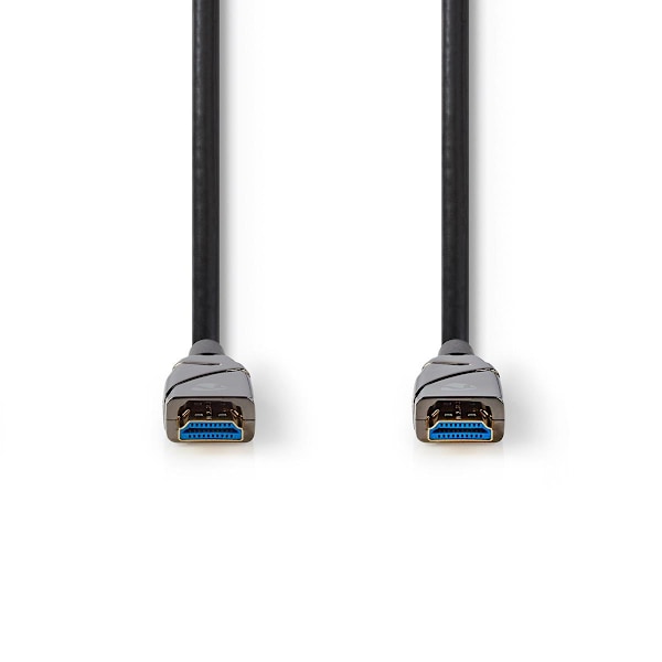 Aktiivinen Optinen High Speed HDMI-kaapeli, jossa Ethernet | HDMI™ liitin | HDMI™ liitin | 4K@60Hz | 18 Gbps | 50.0 m | Pyöreä | PVC | Musta | Pakkaus