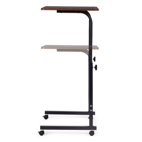 Mobilt laptopbord – justerbar højde, MDF, hjul