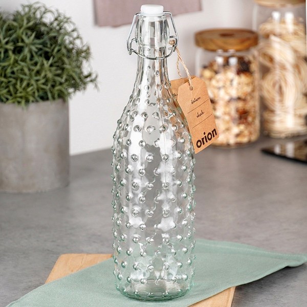 Flaske med clipsglas 1 l