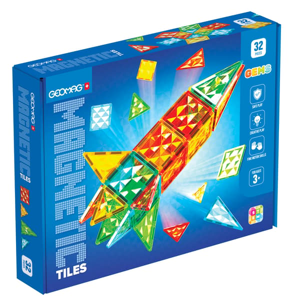 Magnetiske fliser sæt, 32 dele – Rocket & Creative Build