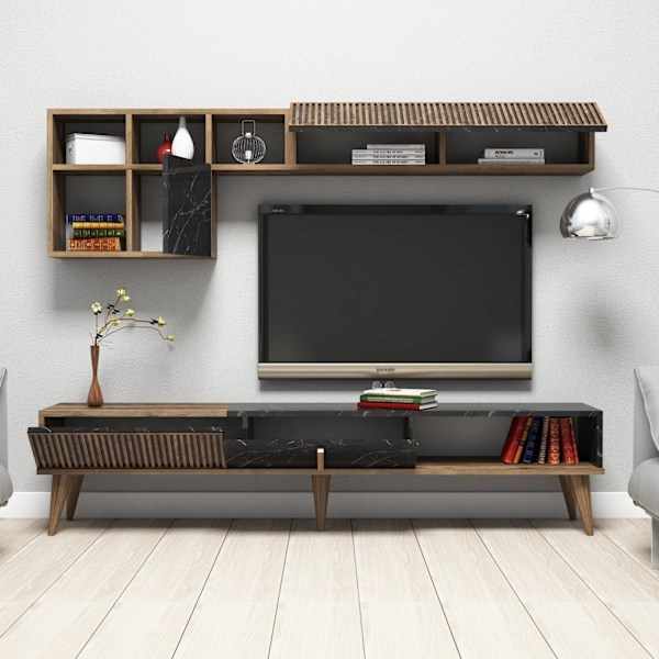 TV-enhed Milan - Valnød, Sort