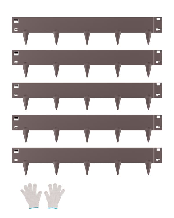 Stålkantlist, 5-pack 91 x 10 cm brun, galvaniserad