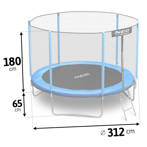 Havetrampolin 10ft/312cm med udvendigt sikkerhedsnet og stige fra Neo-Sport