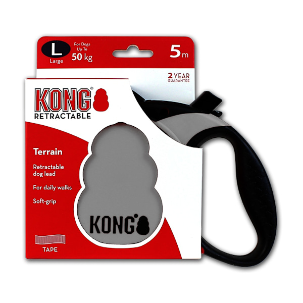 KONG infällbart koppel Terränggrå L (5m/50kg)