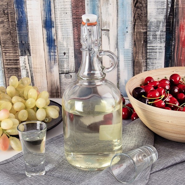 Flaska med clipsglas 1 l
