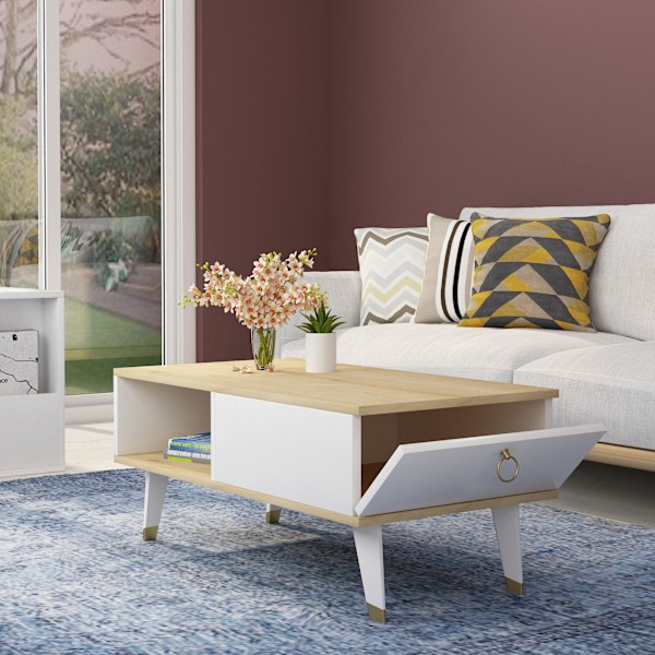 Sofabord Delux - Safir, Hvid